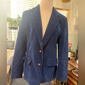 Vintage Women's Blue Corduroy Blazer